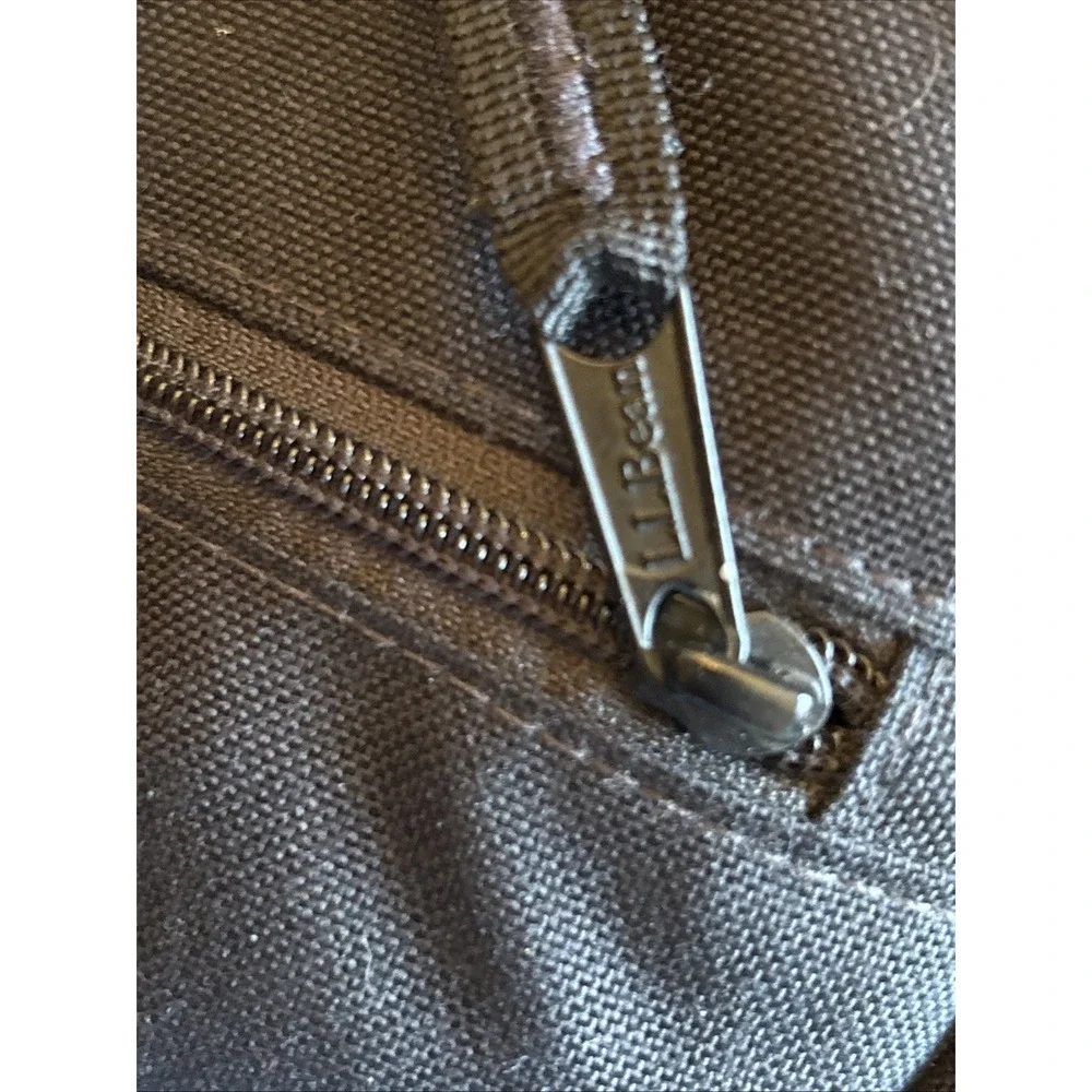 LL Bean Black Canvas Messenger Laptop Shoulder Strap Handle Bag 294131